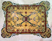 CR24 Red tulip patterns on yellow marble tiles