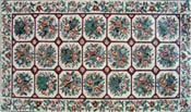 CR247 Red floral squares design mosaic carpet