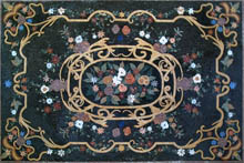 CR252 Colorful flowers on black background mosaic