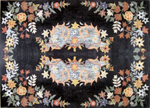 CR256 Colorful symmetric floral design on black background