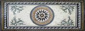 CR257 Beautiful compass flower mosaic with wave border