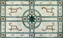 CR264 Simple flower design mosaic on white background