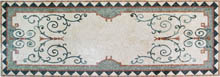 CR267 Rectangular marble mosaic carpet