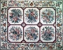 CR29 Beautiful pastel floral squares design mosaic