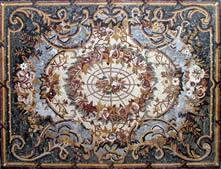 CR3 Artistic floral design mosaic on black background