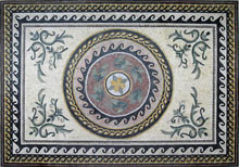 CR35 Central roman leaves design with braided border mosaic