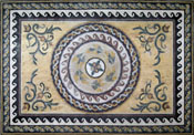 CR36 Floral design mosaic with waves and braided border