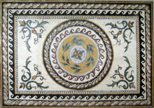 CR37 Central roman leaves design with braided border mosaic