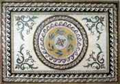 CR37 Central roman leaves design with braided border mosaic