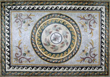 CR38 Floral design with blue background mosaic