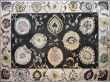 CR4 Beautiful pastel & black sea shell stone art mosaic