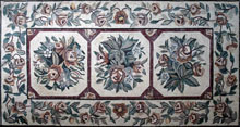 CR41 Red floral squares design mosaic carpet