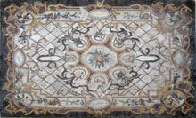CR44 Light grey floral design mosaic carpet