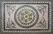 CR47 Floral design mosaic with waves and braided border