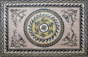 CR47 Floral design mosaic with waves and braided border