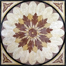CR5 Burgundy gold & white beautiful flower mosaic