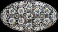 CR58 Oval circular floral design mosaic