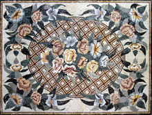 CR7 Floral stone mosaic carpet
