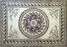 CR8 Roman leaves, braids and waves borders mosaic