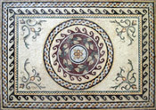 CR8 Roman leaves, braids and waves borders mosaic