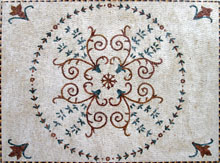 CR83 Simple floral design mosaic carpet