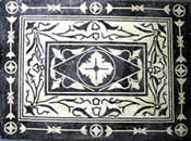 CR9 B&W beautiful floral mosaic carpet