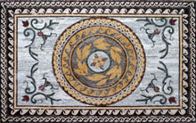 CR93 Central medallion on light blue background mosaic