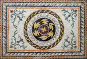 CR95 Roman leaves & flowers marble mosaic carpet