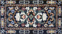 CR97 Royal floral design carpet on black backgrounf