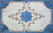 CR305 Blue azur & white floral adornment mosaic