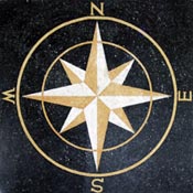 CR319 Gold on black compass star mosaic