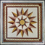 CR323 Big orange & pink compass flower mosaic