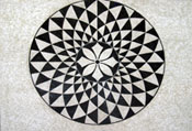 CR332 B&W optical illusion flower mosaic
