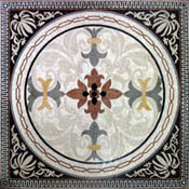 CR336 Elegant fleur de lys design with B&W floral blackground