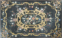 CR346 Colorful flowers on black background mosaic