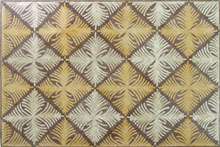 CR357 white & gold artistic floral losanges mosaic