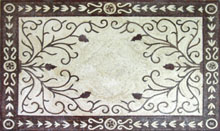 CR359 Dark brown & white elegant floral design mosaic