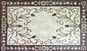 CR359 Dark brown & white elegant floral design mosaic