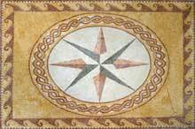 CR365 Big compass flower on gold background mosaic