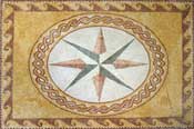 CR365 Big compass flower on gold background mosaic