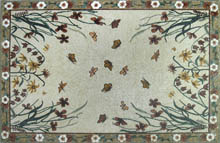 CR388 Colorful flowers and butterflies mosaic carpet