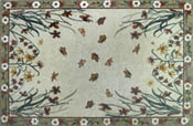 CR388 Colorful flowers and butterflies mosaic carpet