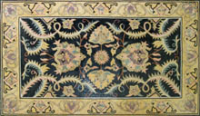 CR389 Black & gold artistic floral design mosaic