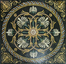 CR426 Black white & gold sea shell design mosaic