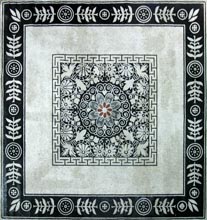 CR429 B&W beautiful floral square mosaic carpet
