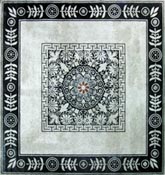 CR429 B&W beautiful floral square mosaic carpet