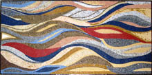CR468 Rectangular multicolor waves mosaic carpet