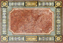 CR509 Burgundy light grey & gold beautiful mosaic carpet