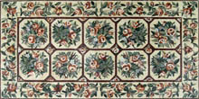 CR510 Red floral squares design mosaic carpet