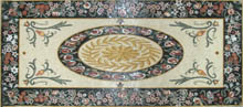 CR512 Oval floral design with floral border mosaic